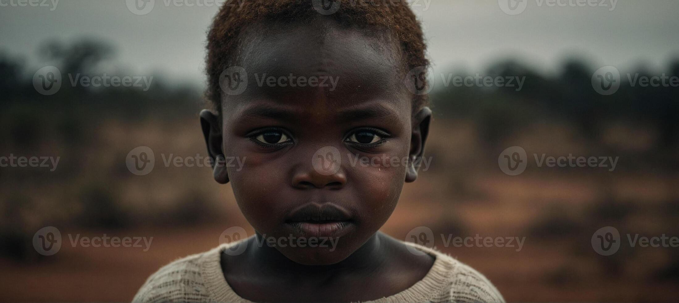 A young child with an afro looking at the camera photo