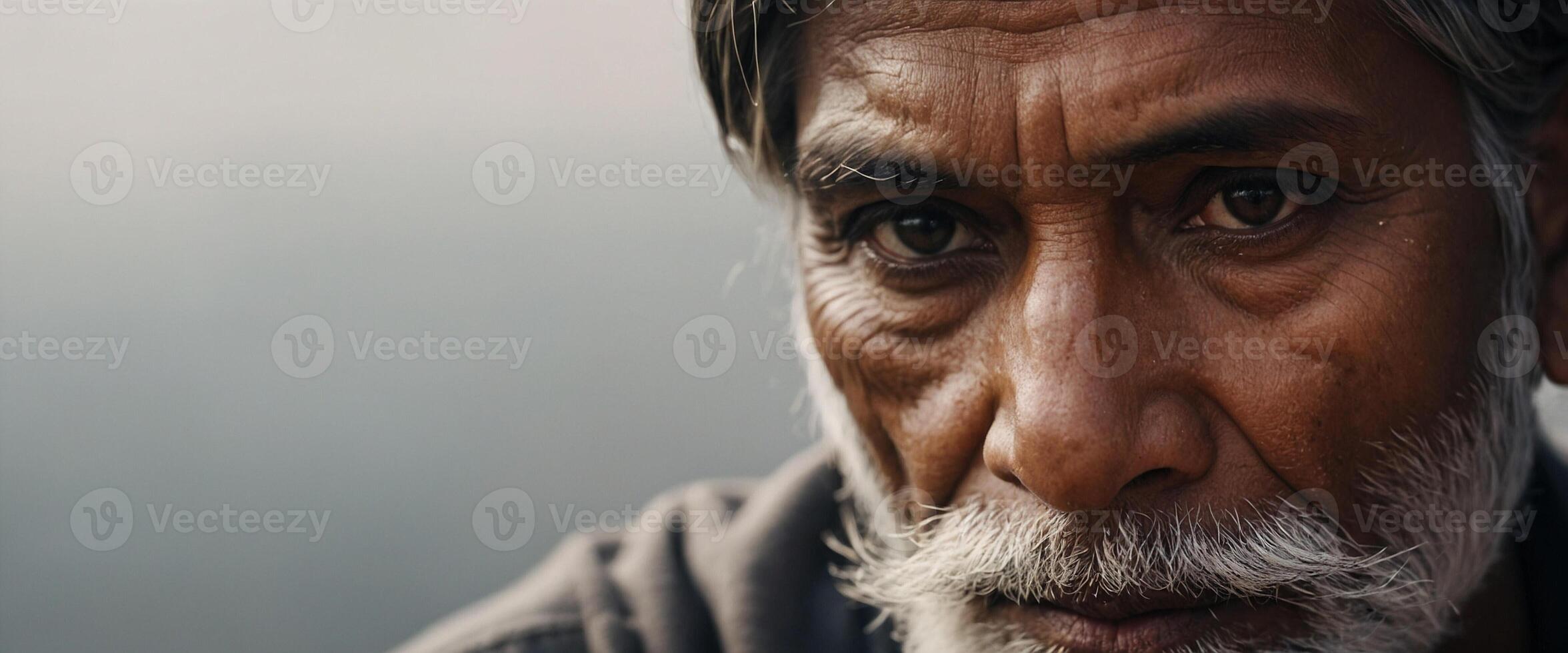 An old man with a beard and a white beard photo