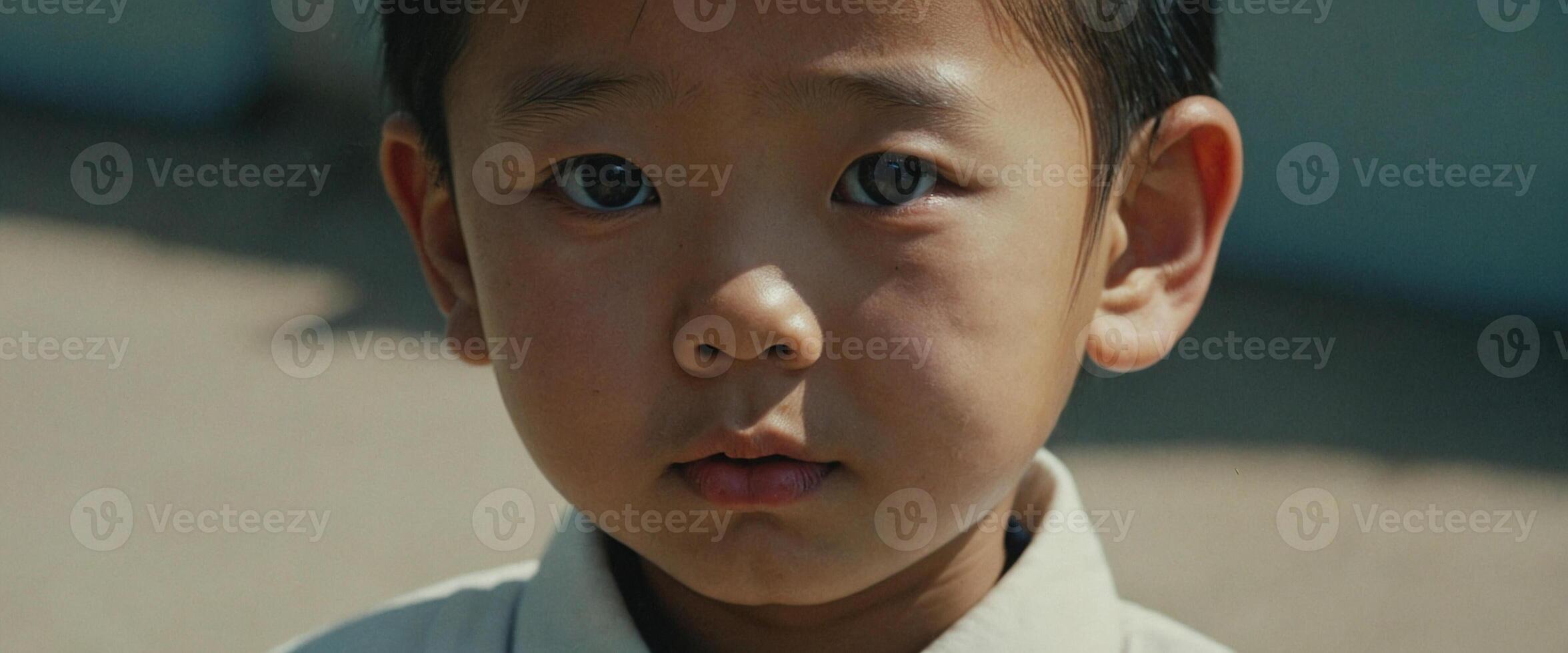 A young boy with a big smile on his face photo