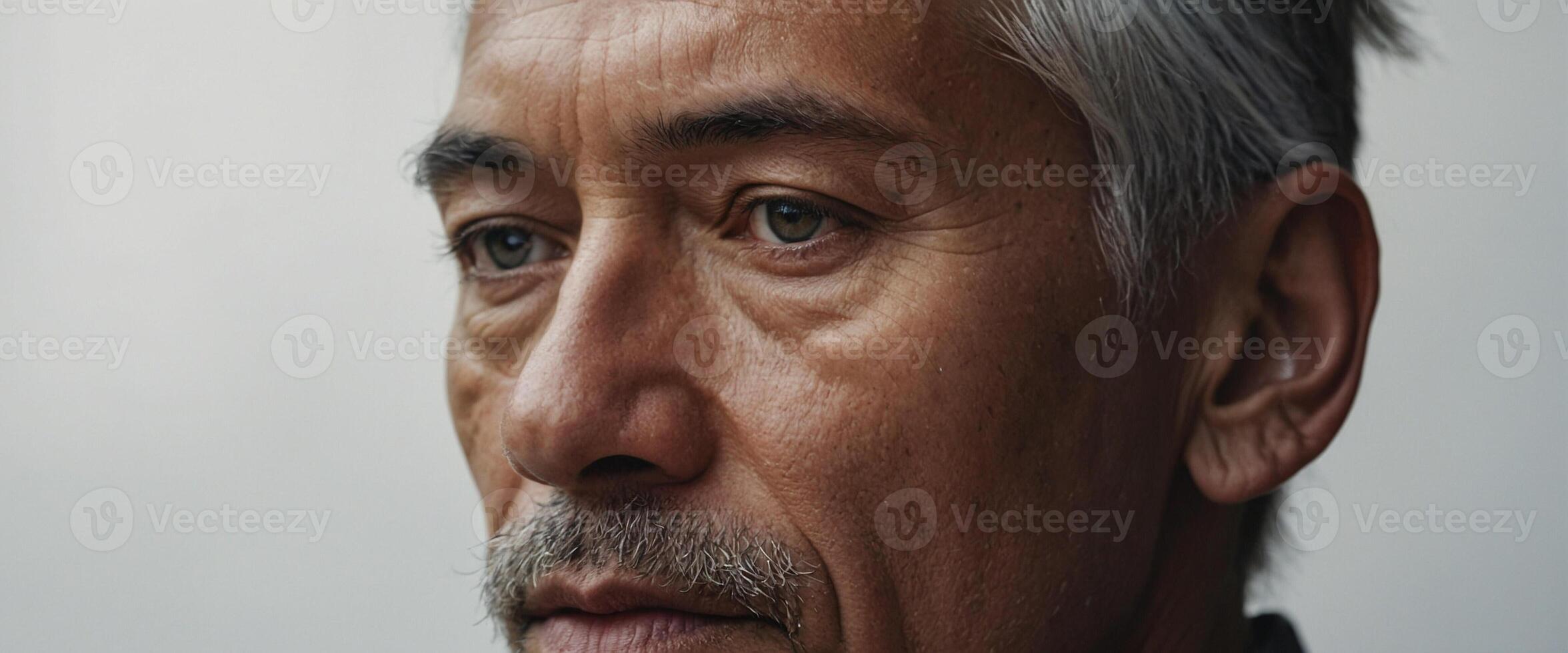 A close up of a man with a mustache photo