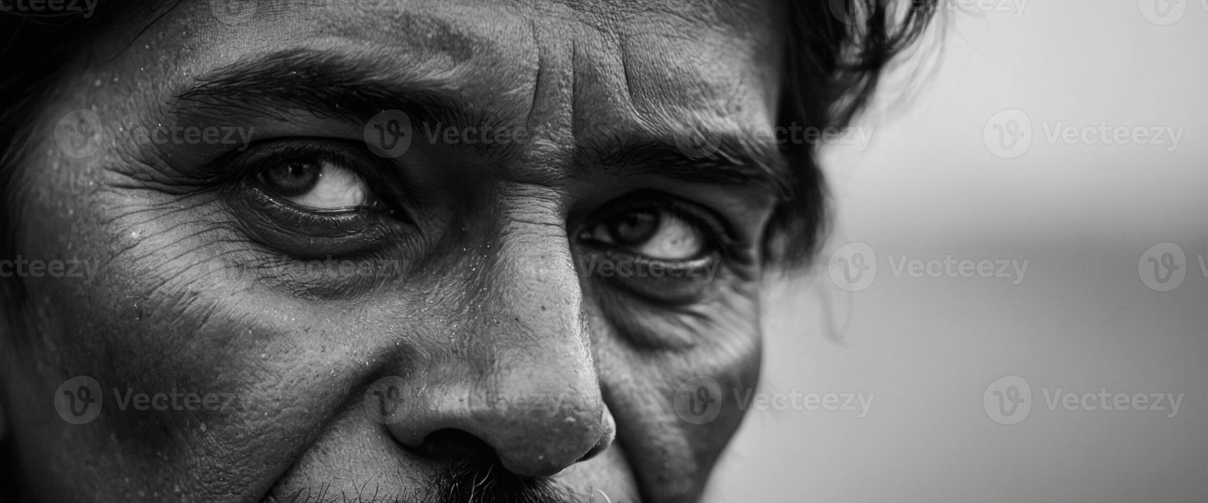 A black and white photo of a man with a big nose