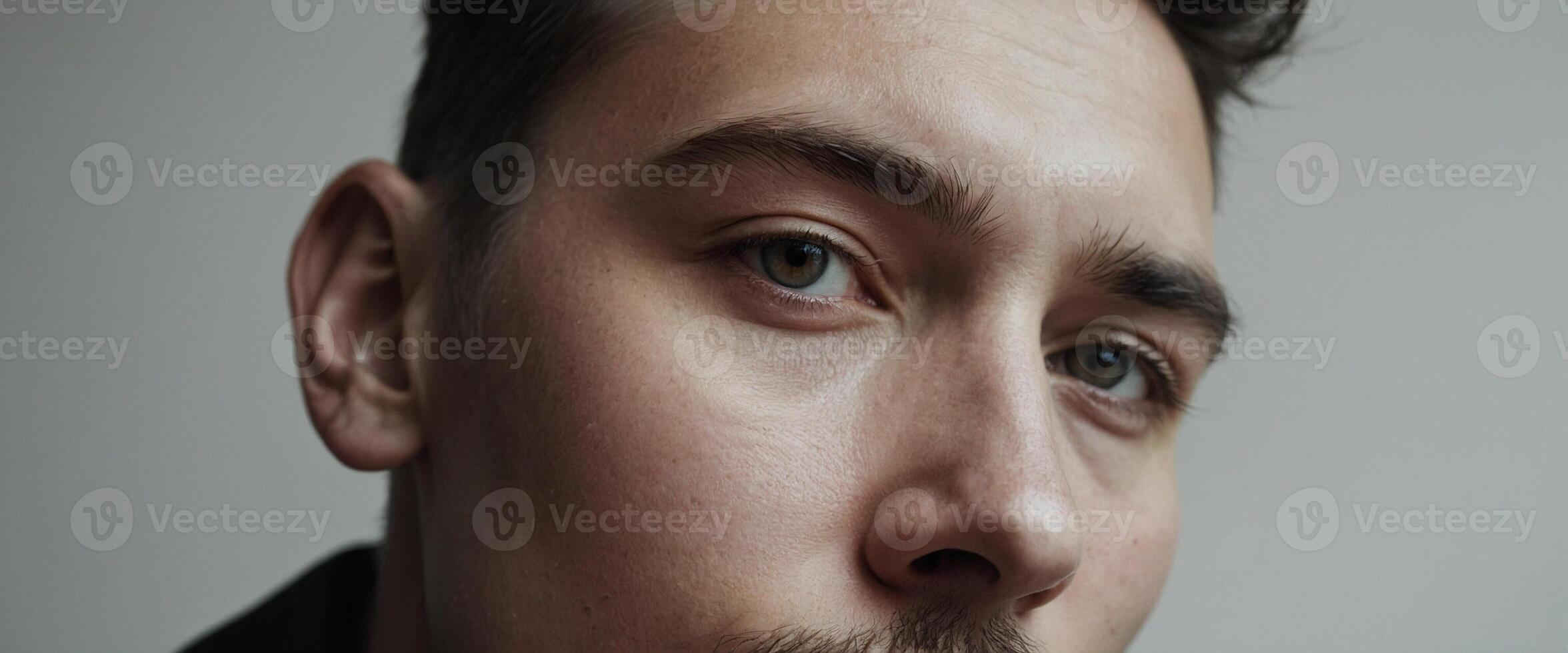 A close up of a man with a mustache photo