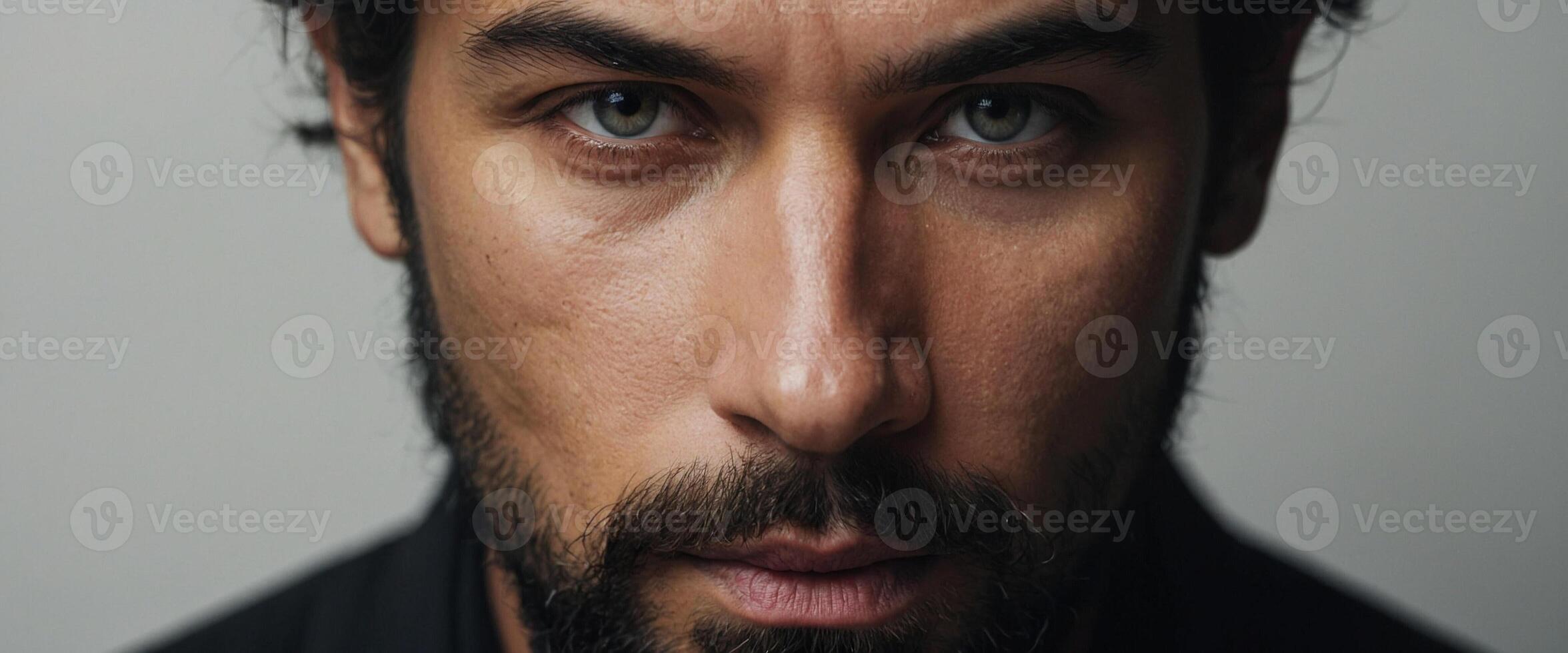 A close up of a man with a beard and a beard photo