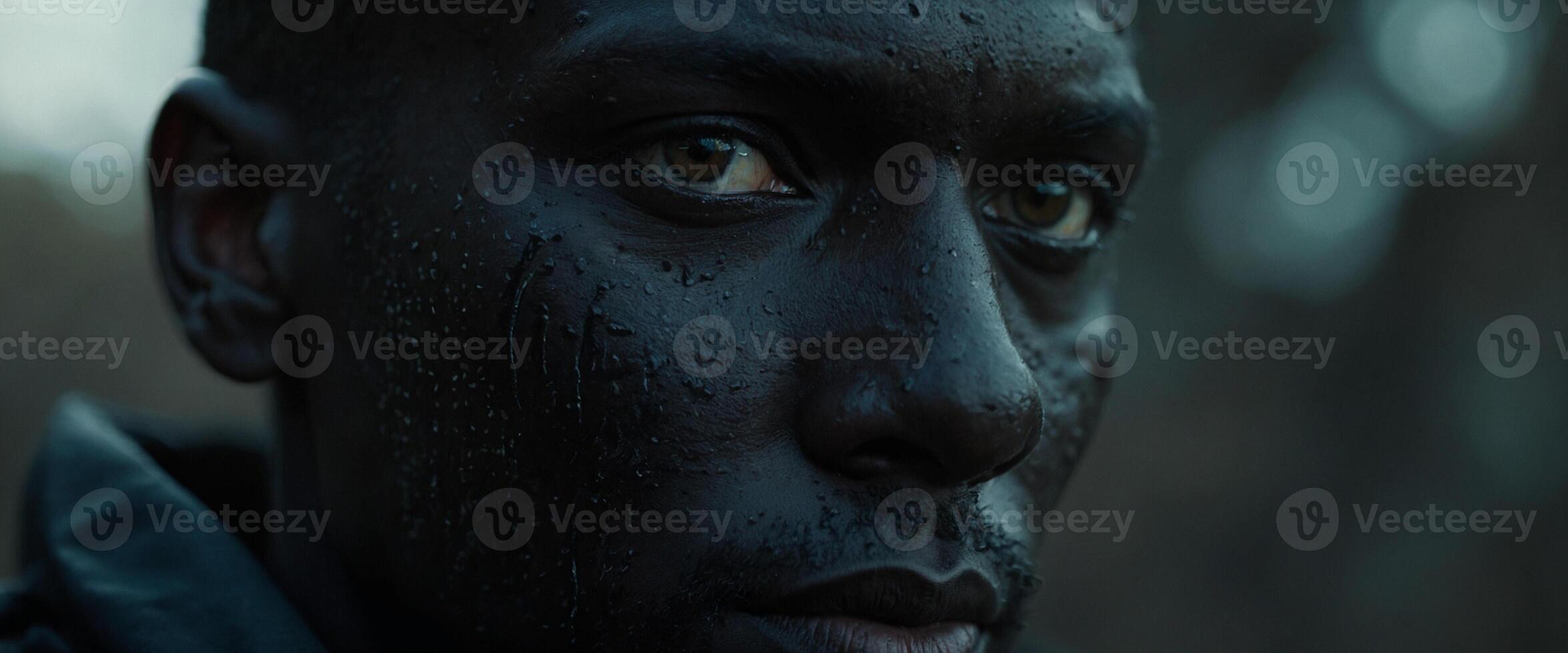 A man with dark skin and wet face photo