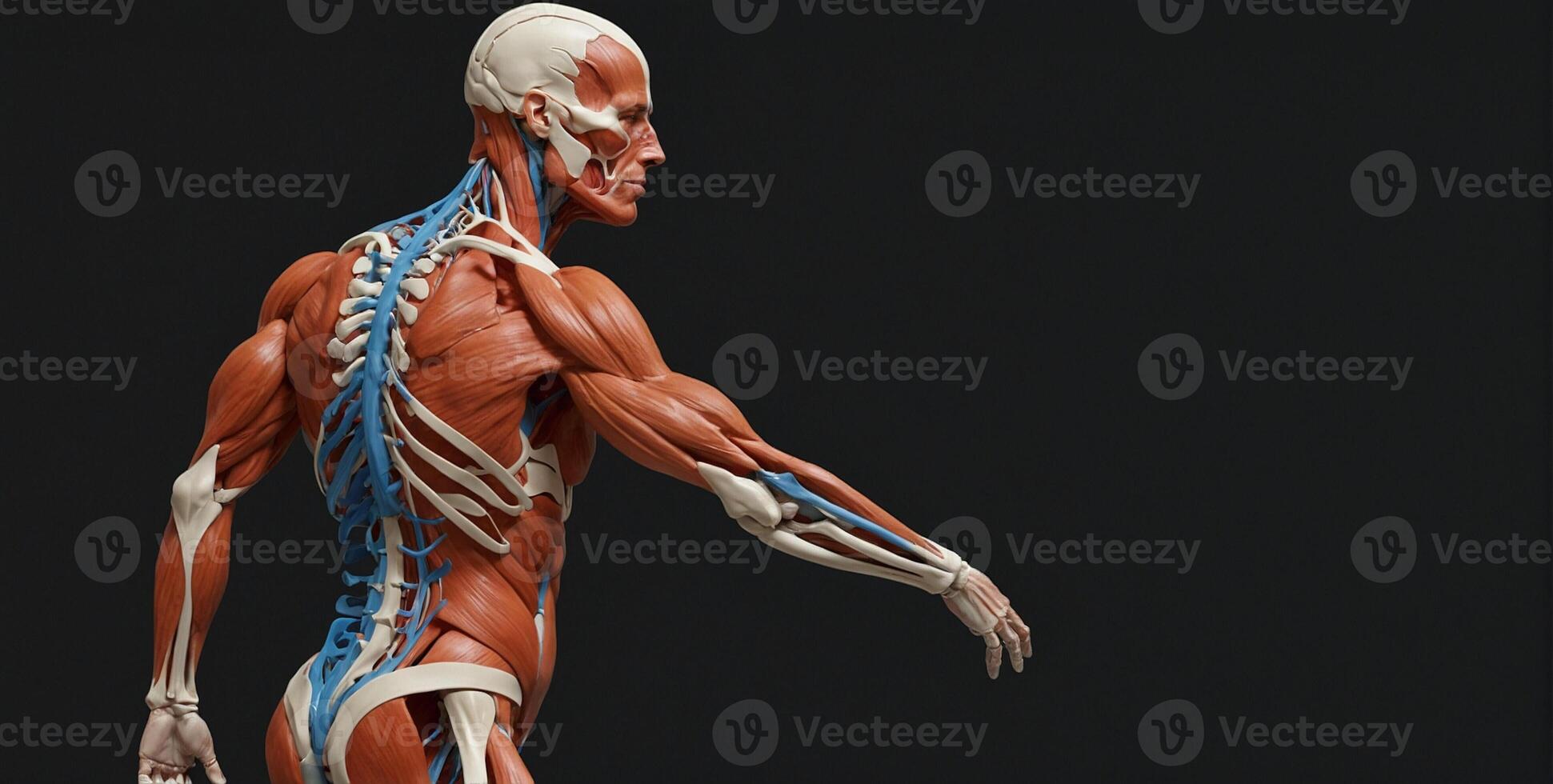 The human body is shown in a 3d model photo