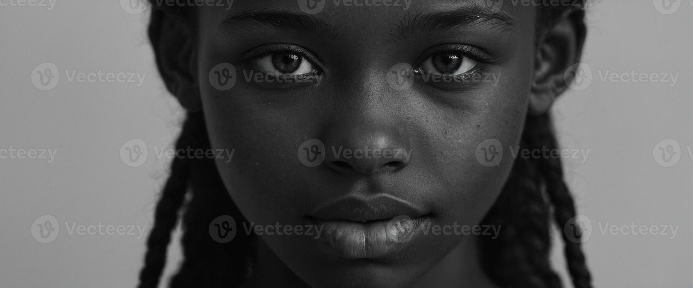 A black woman with braids on her face photo