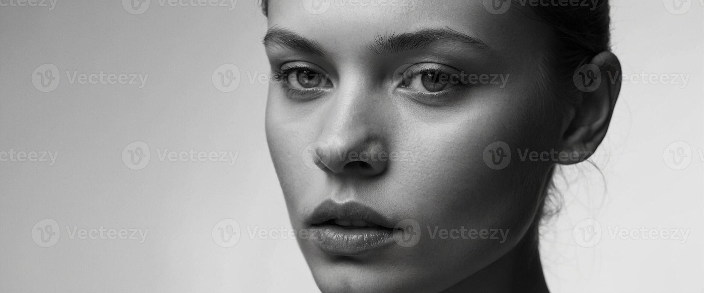 A woman with a black and white photo