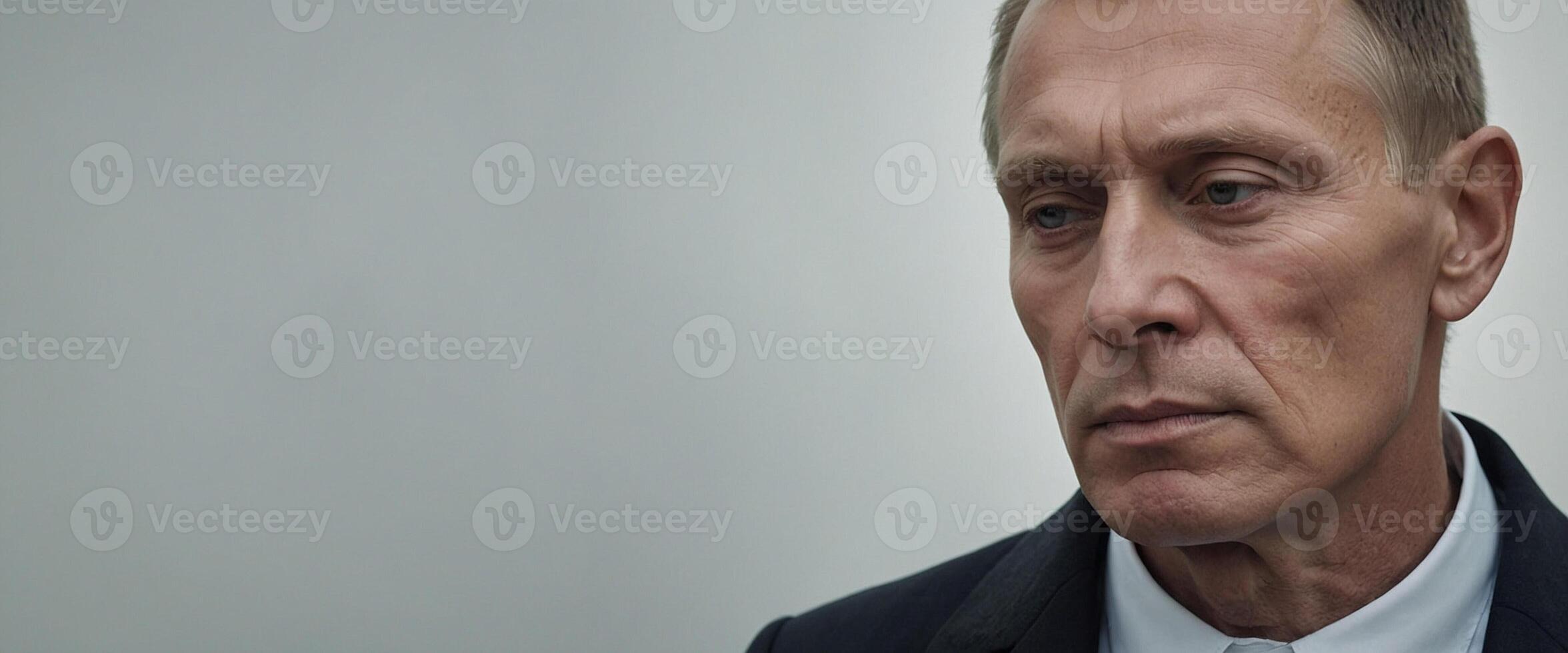 A close up of a man in a suit photo