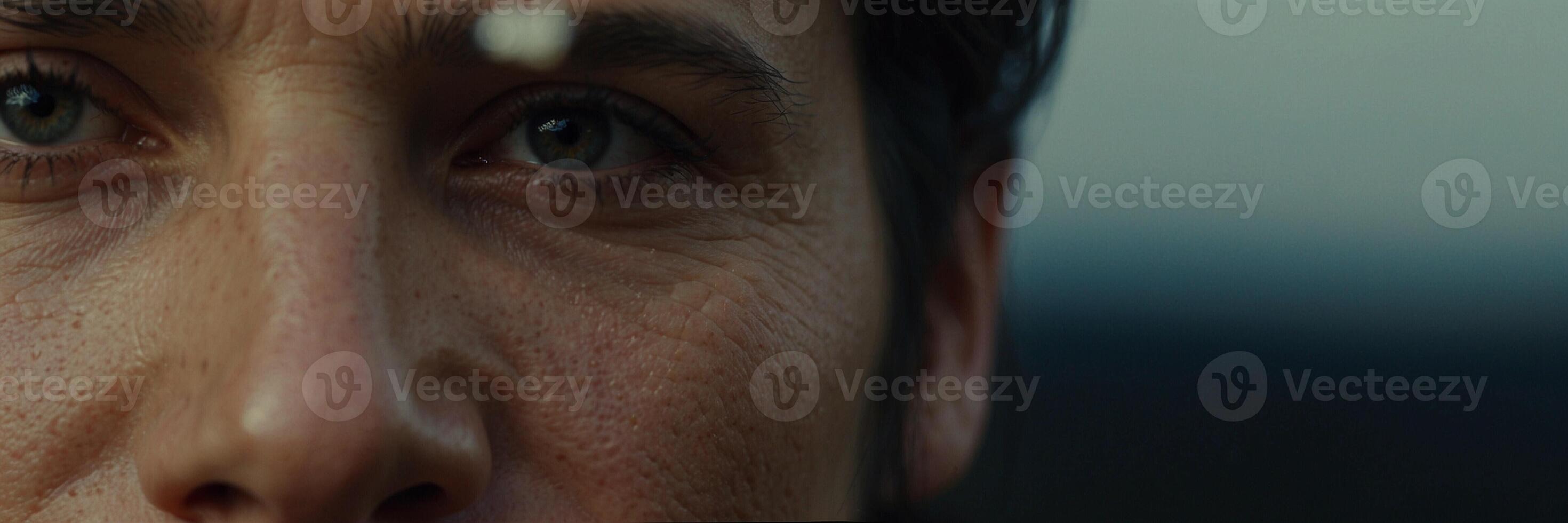 A close up of a man's face with a knife photo