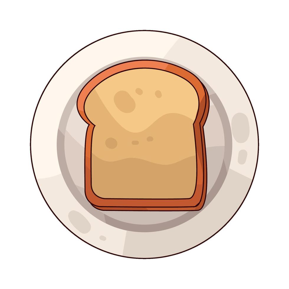 Illustration of Plate with toast vector
