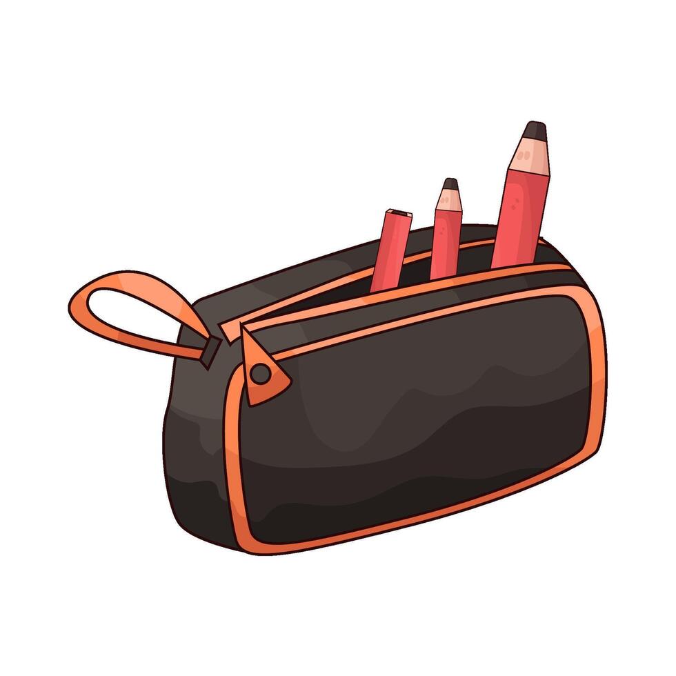 pencil with pencil case vector