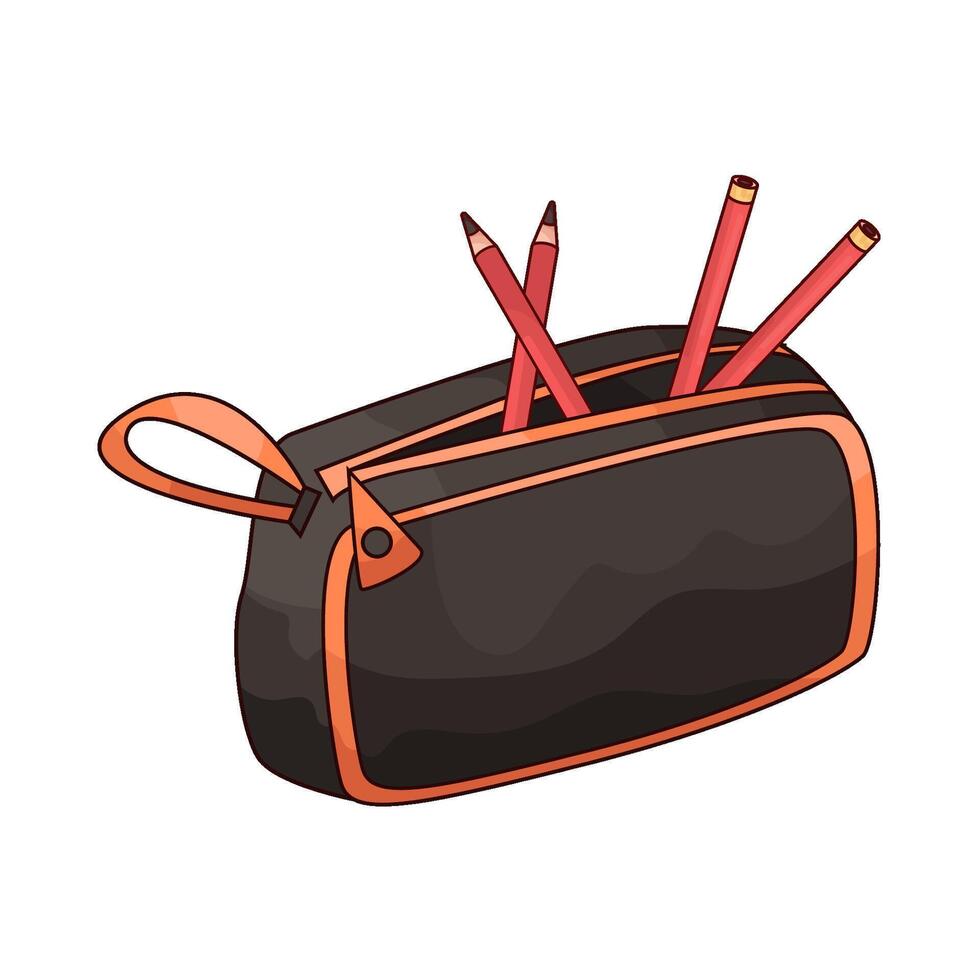 pencil in pencil box vector