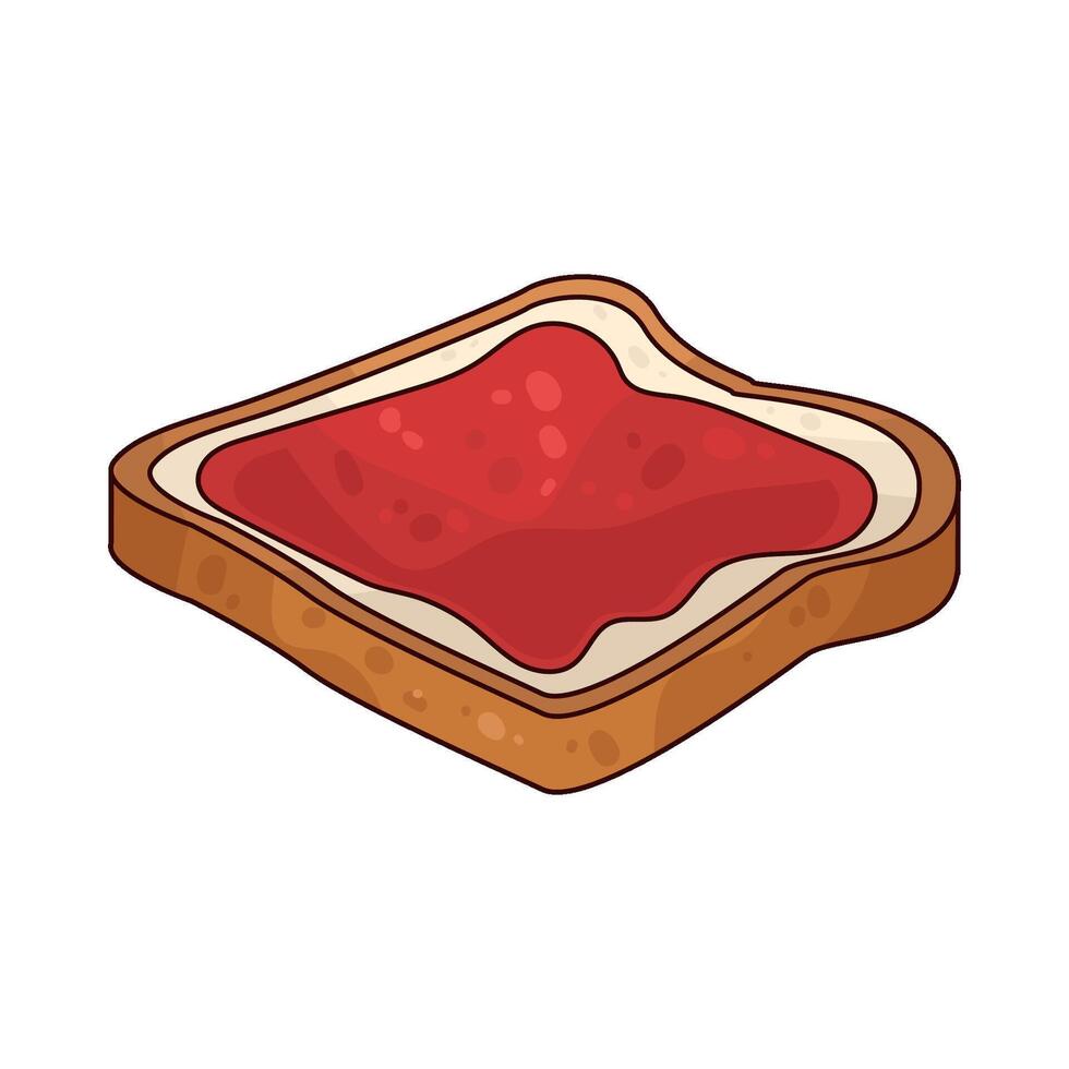 Illustration of Strawberry jam toast vector