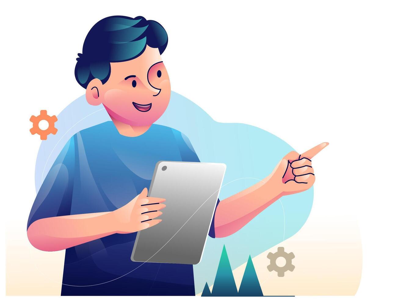 Digital marketing concept illustrations. Modern flat design illustration of Data Analysis. vector