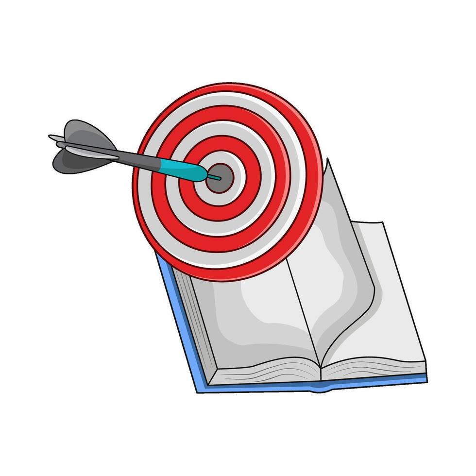 target goal with book illustration vector