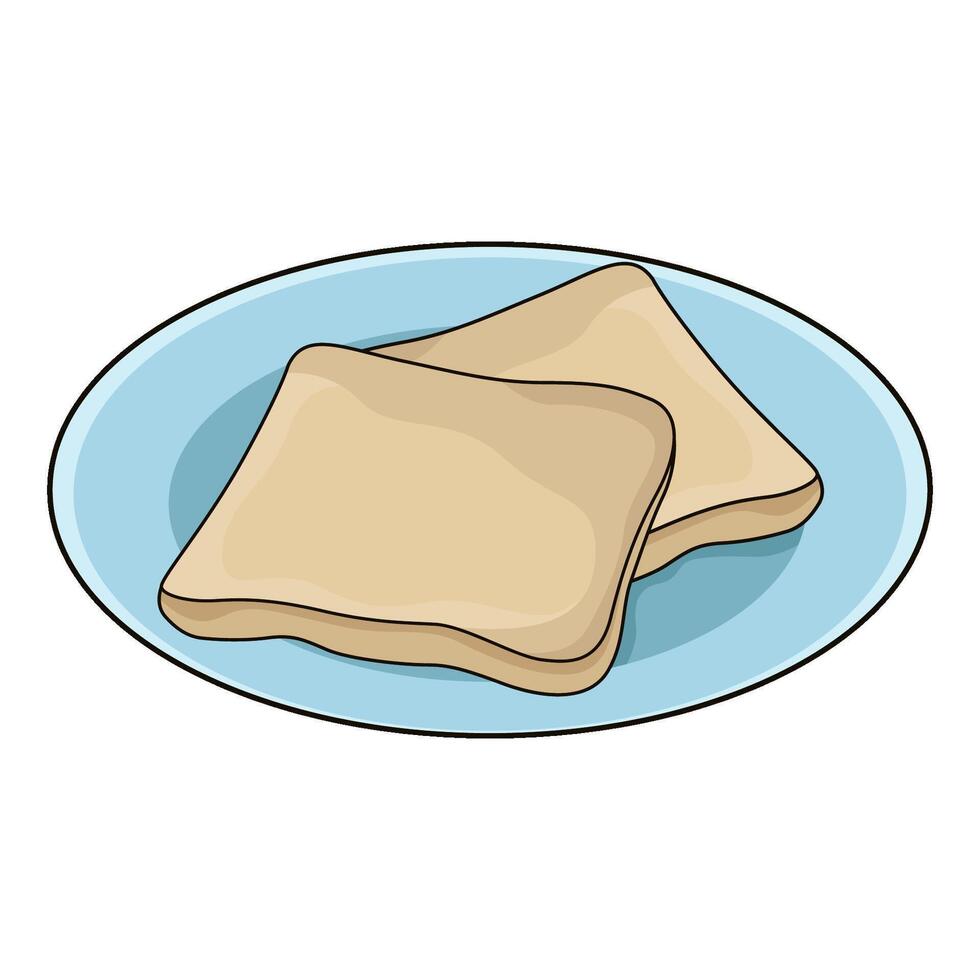 illustration of Plate with toast vector