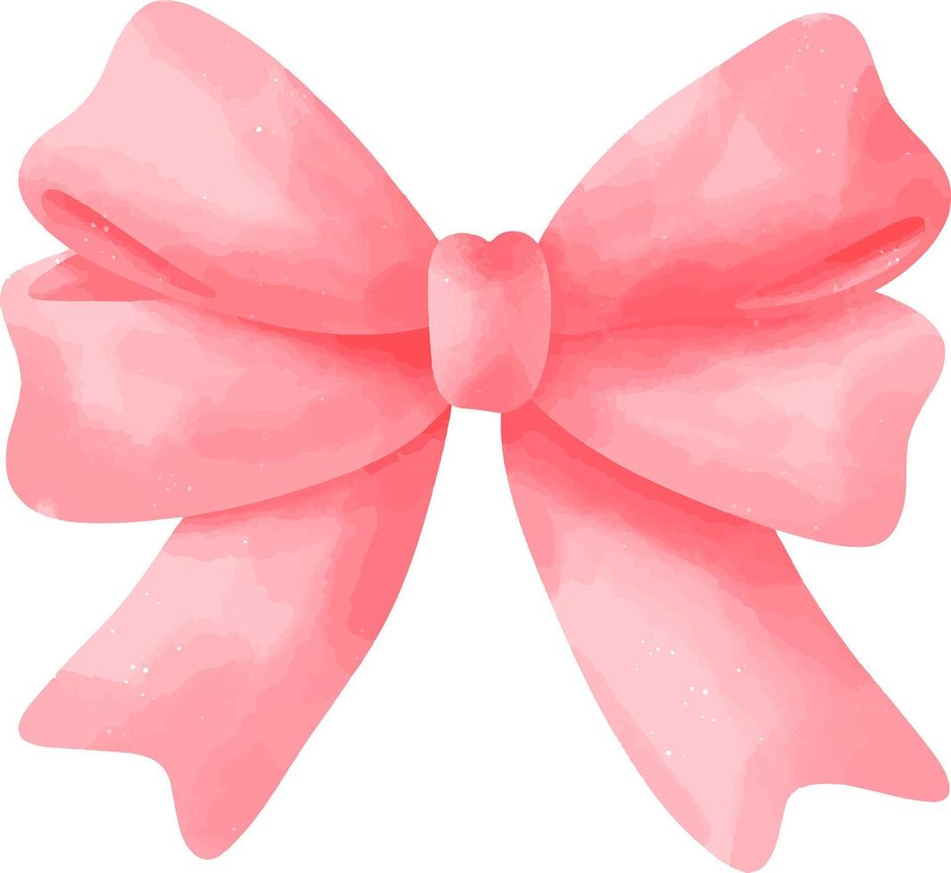 Watercolor Pink Decorative Ribbon Bow vector