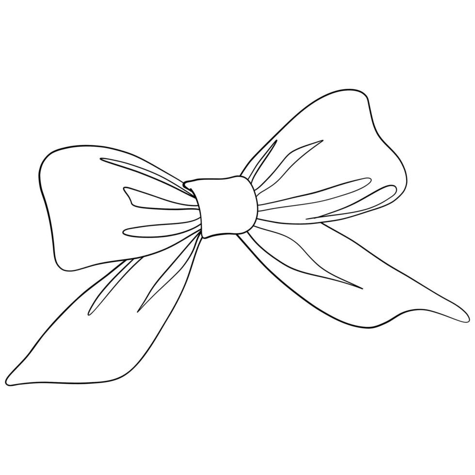 Elegant Bow Outline for Coloring Pages vector