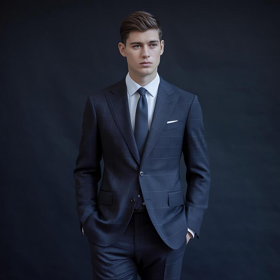 A man in a suit and tie posing for the camera photo