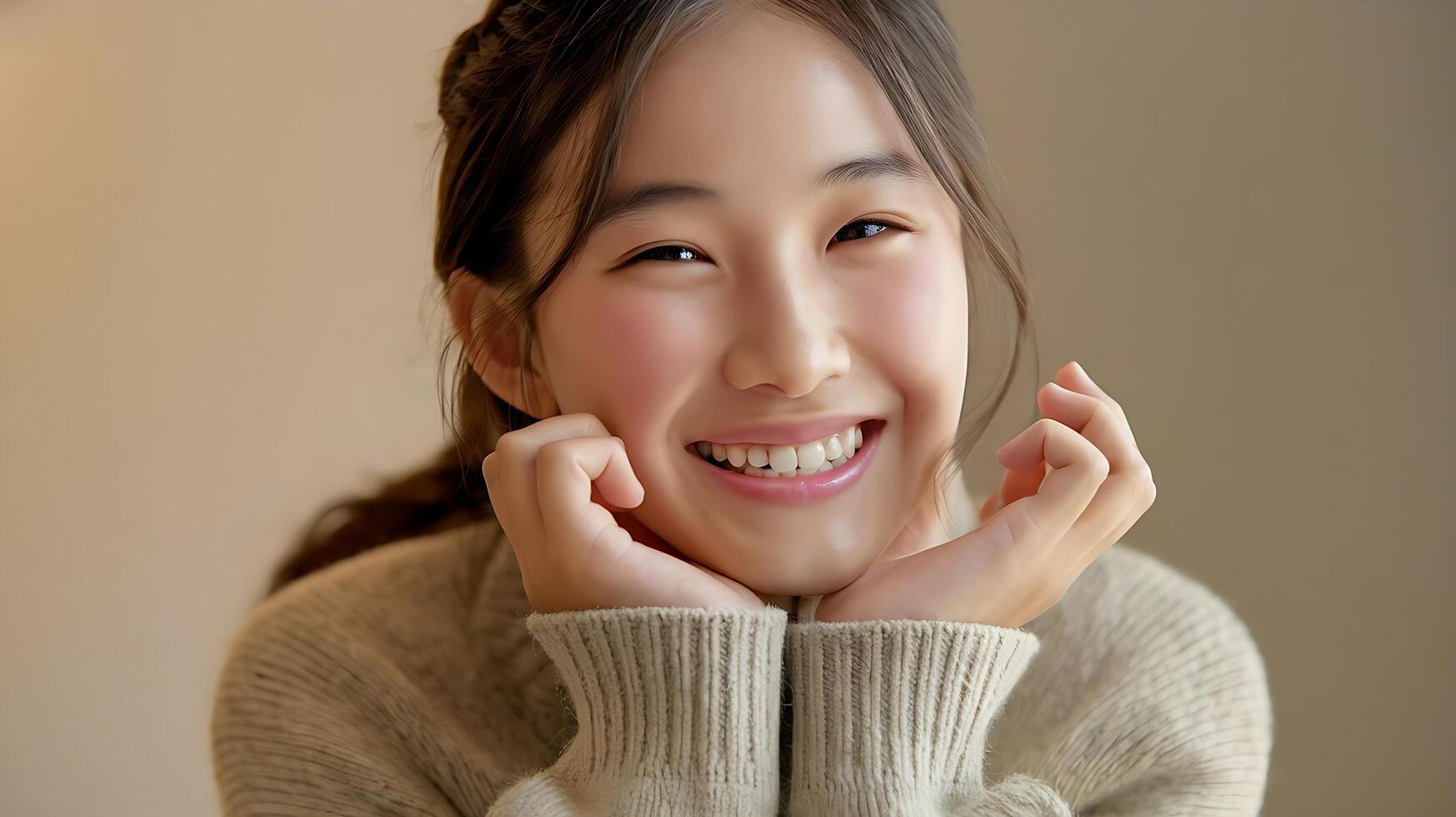 A young girl smiles while posing for a photo