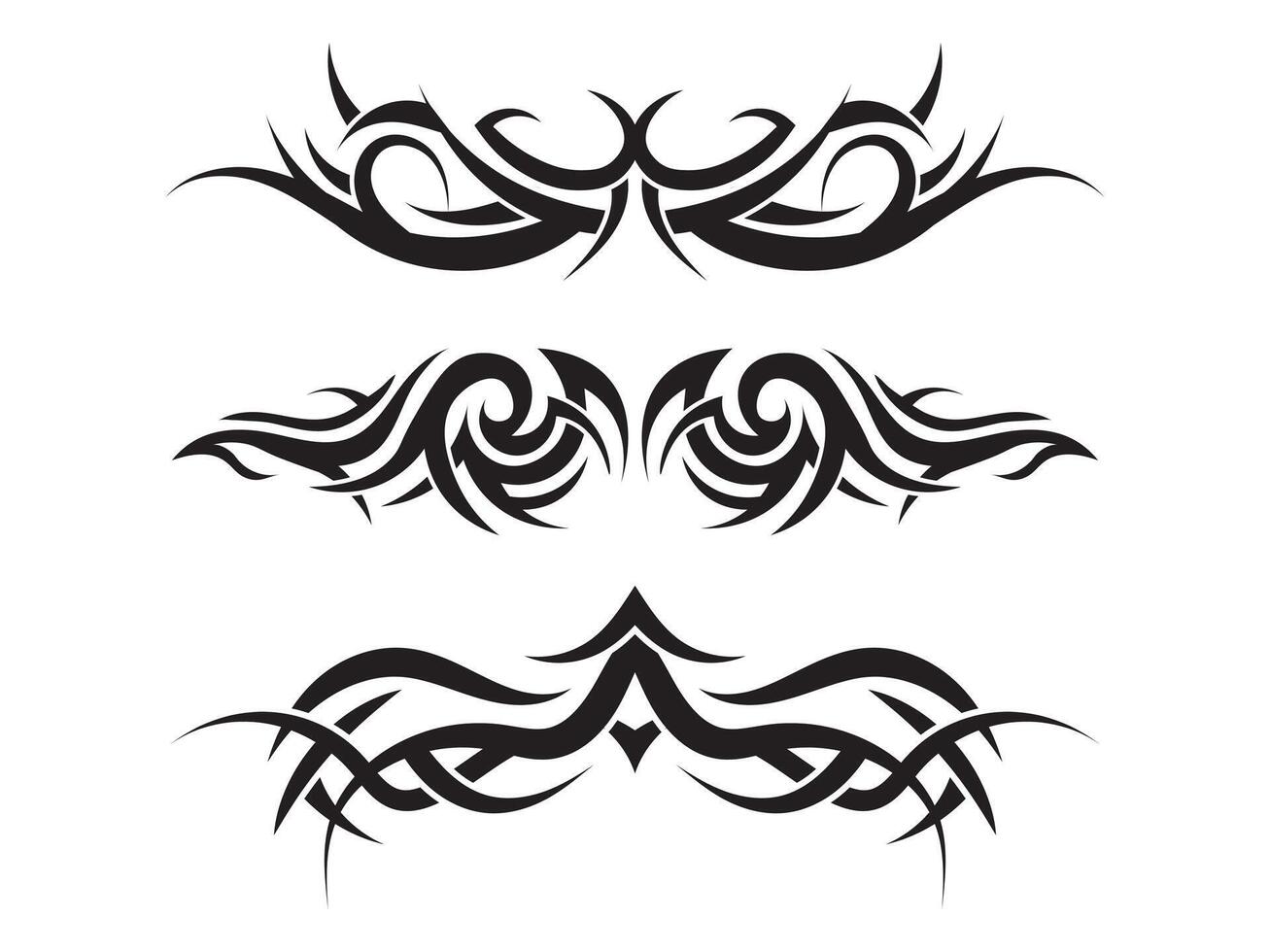 Flat design tribal tattoo border element vector