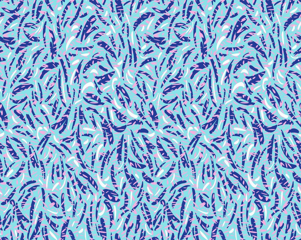Abstract layered dots seamless pattern. Texture with hand drawn painted crossing spots ornament print. blue background with drops, circles, snowflakes, dots vector