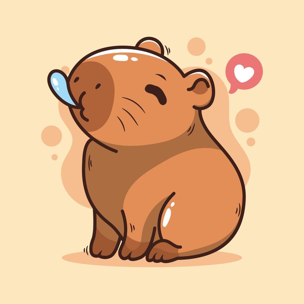 cute cartoon capybara . illustration vector