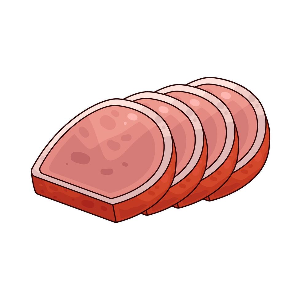 Illustration of Ham slices vector