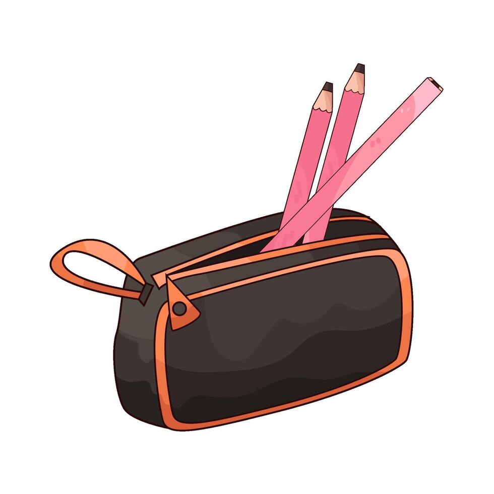 pencil and pencil case vector