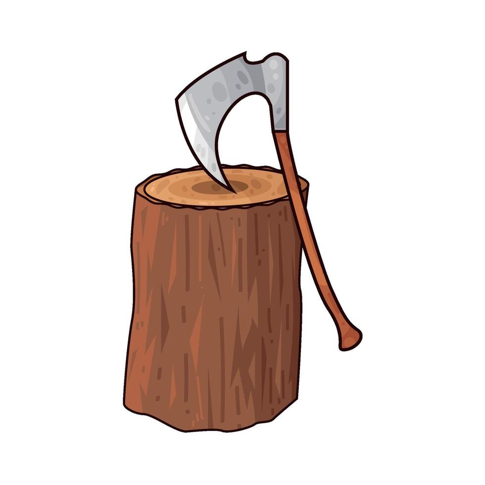 illustration of wood and axe vector