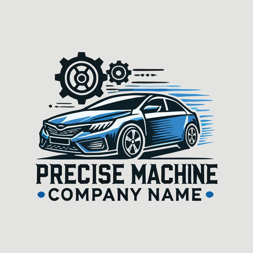 Precise Machine Performs Car Logo vector