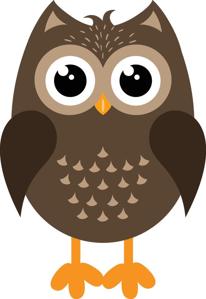 Cute and friendly brown owl vector