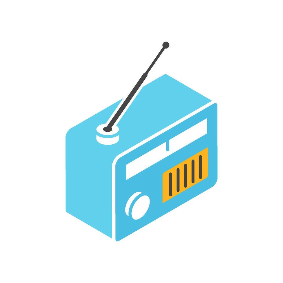Isometric Radio icon design element templates simple and modern vector