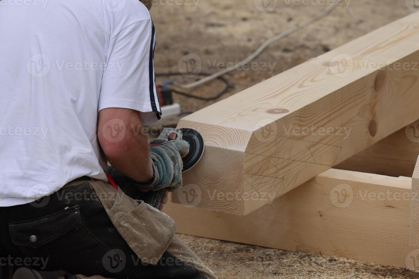 A Highly Skilled Carpenter Focusing on Timber Construction and Various Related Techniques photo