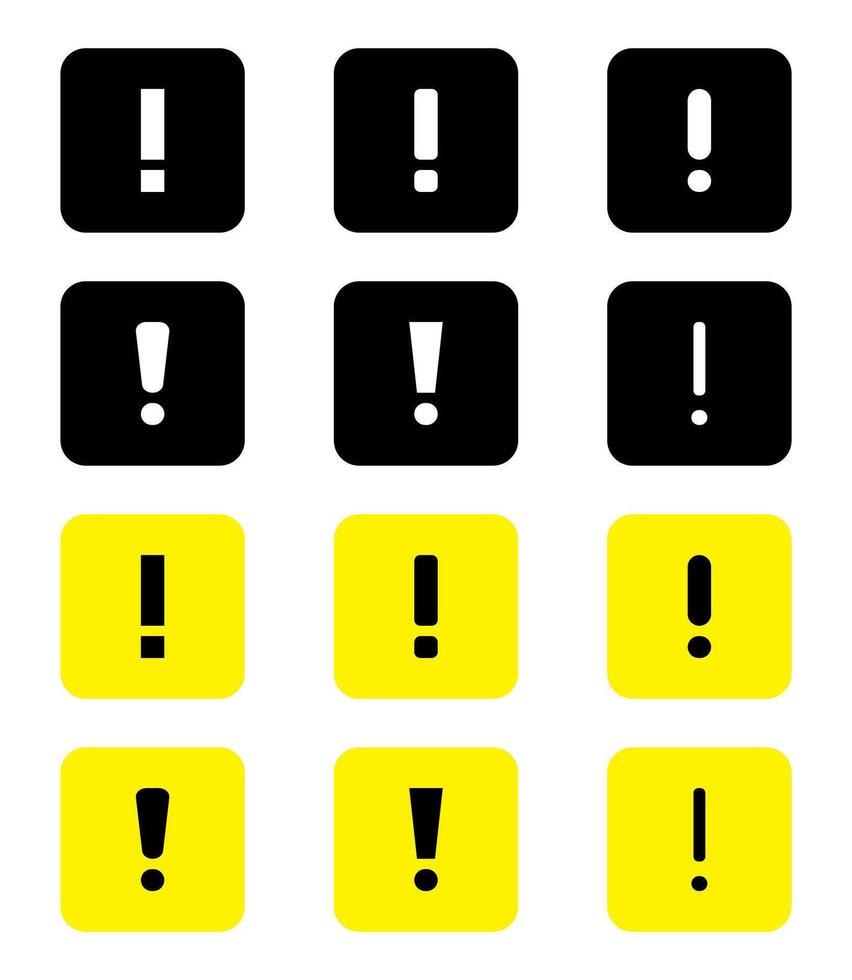 Notification icon set . Black, yellow color vector
