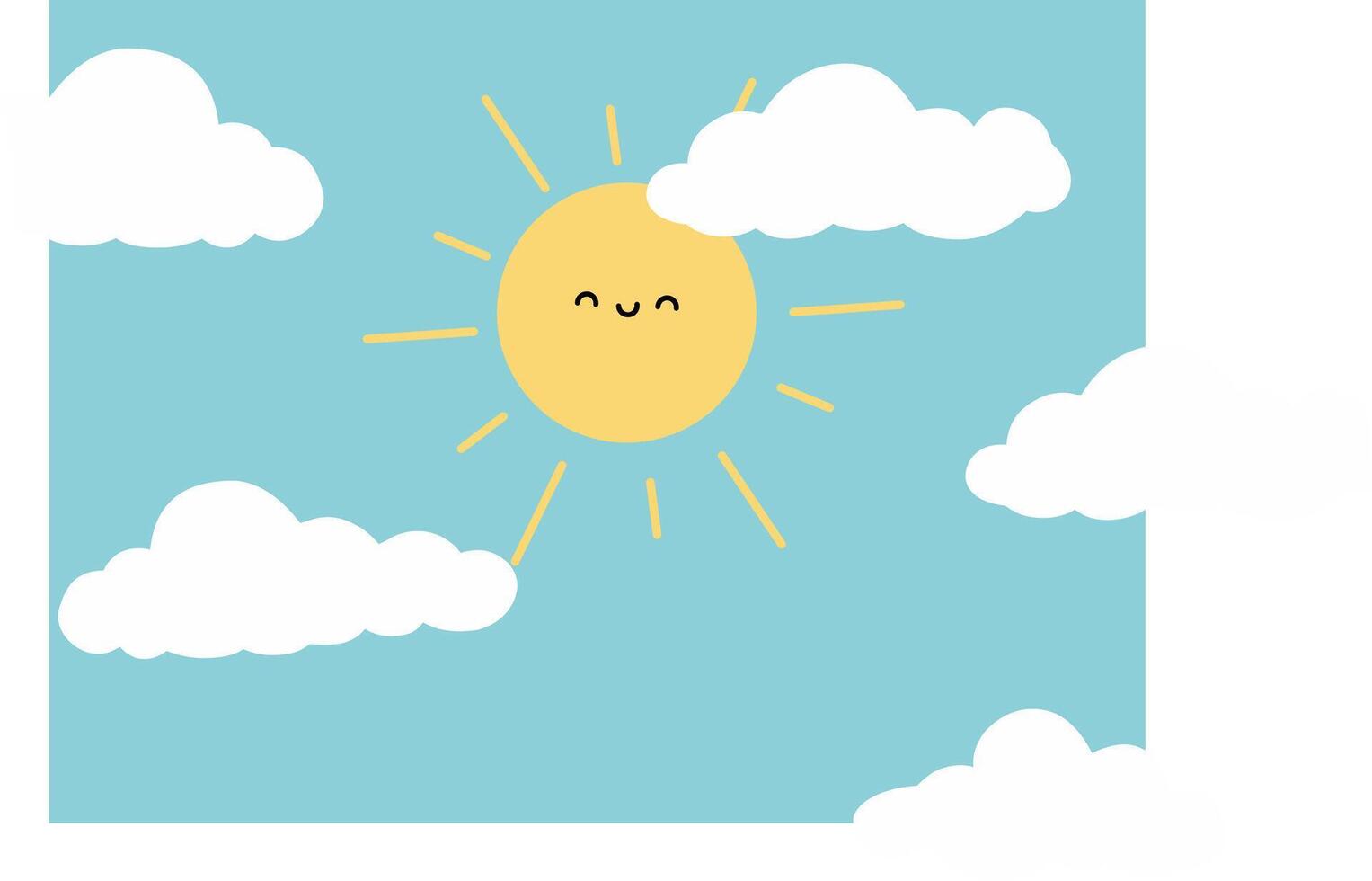 Illustration graphic of could and sun vector