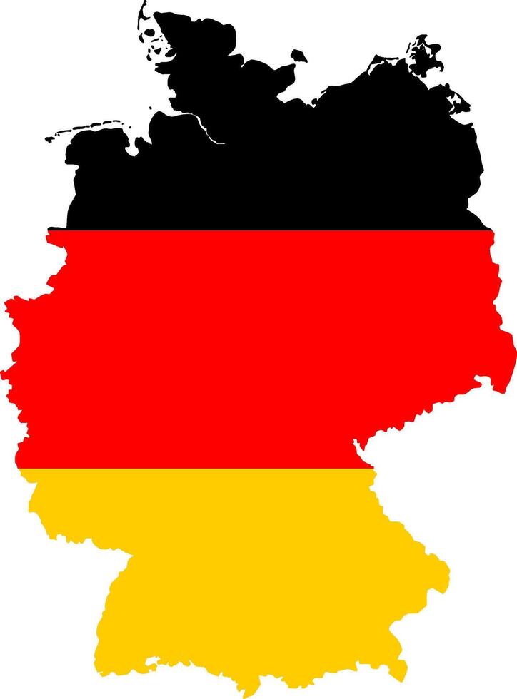 Germany Map with Flag. Map of Federal Republic of Germany with German flag. Germany map on White Background. illustration vector