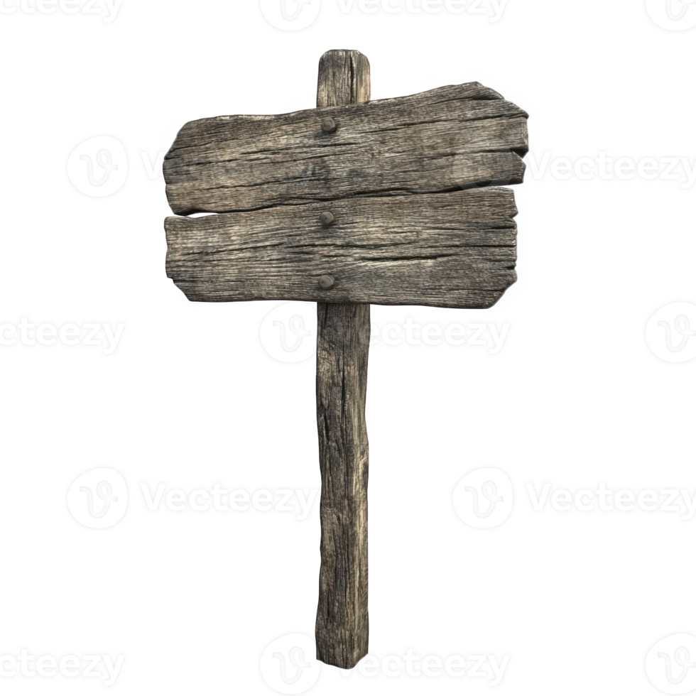 Weathered Wooden Signpost Blank Rustic Old png