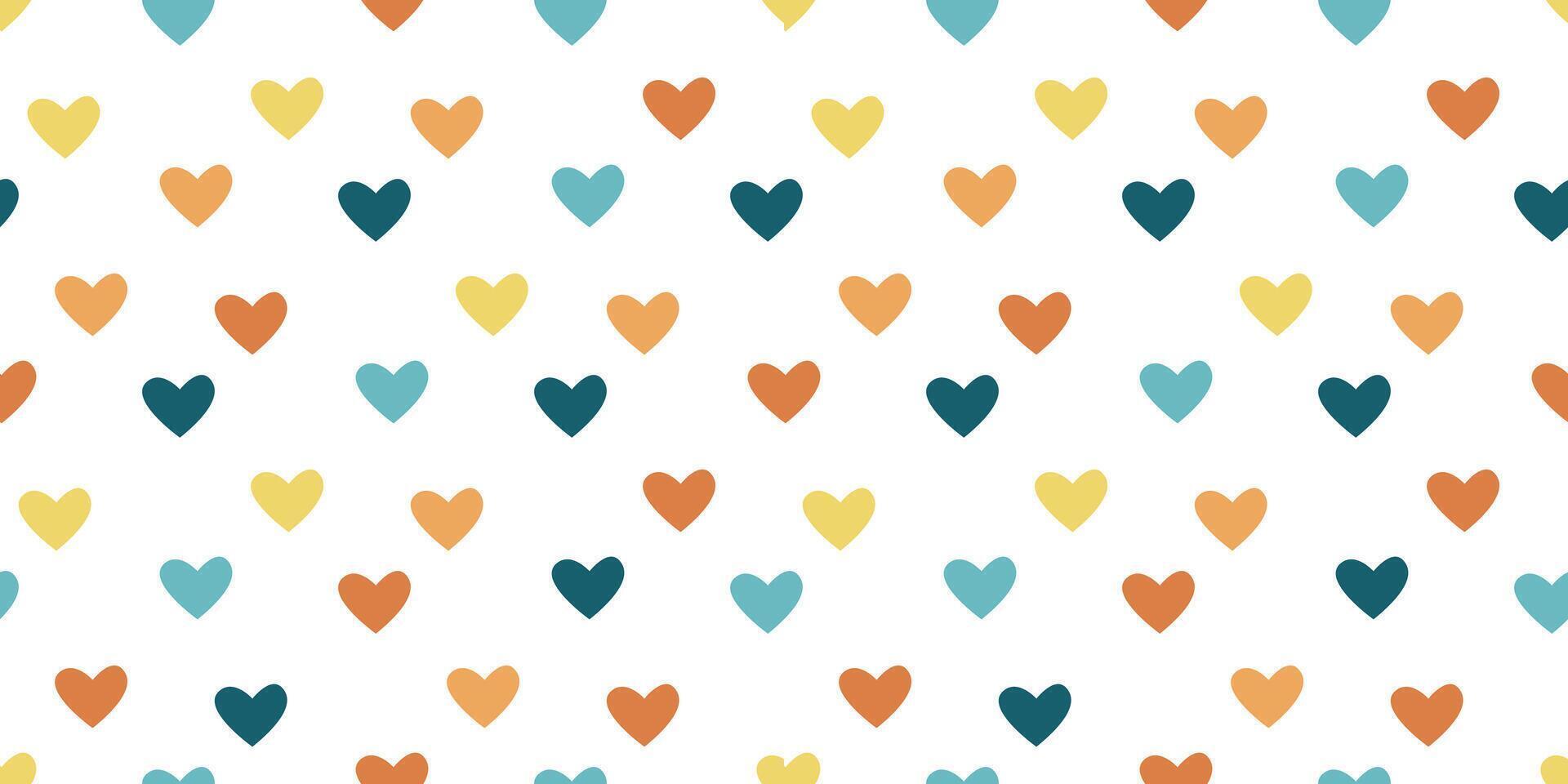 Simple colorful hearts seamless pattern vector