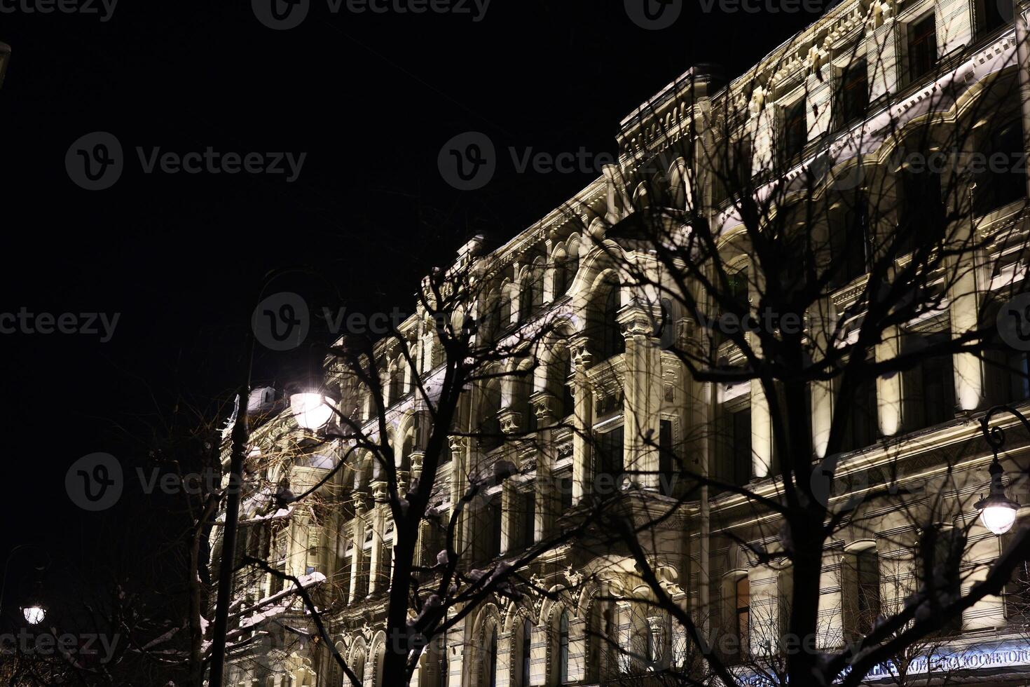 The Beautifully Illuminated Historic Building Standing Out at Nighttime in the City photo