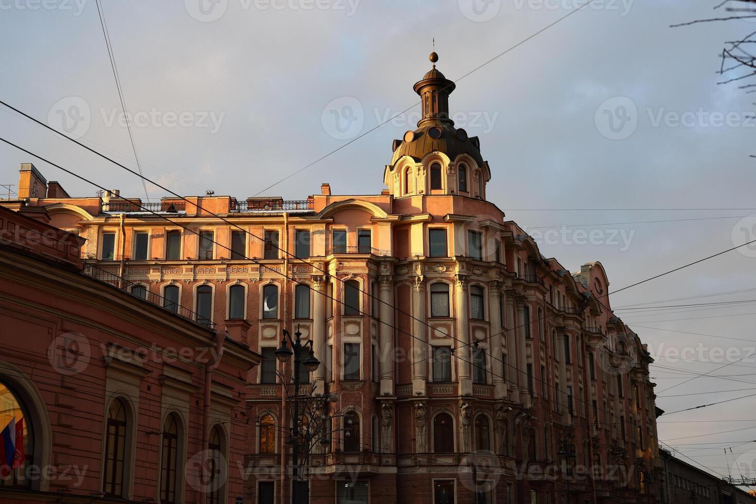 Exploring Historic Architecture that Shines in the Beautiful Soft Light of the Evening photo