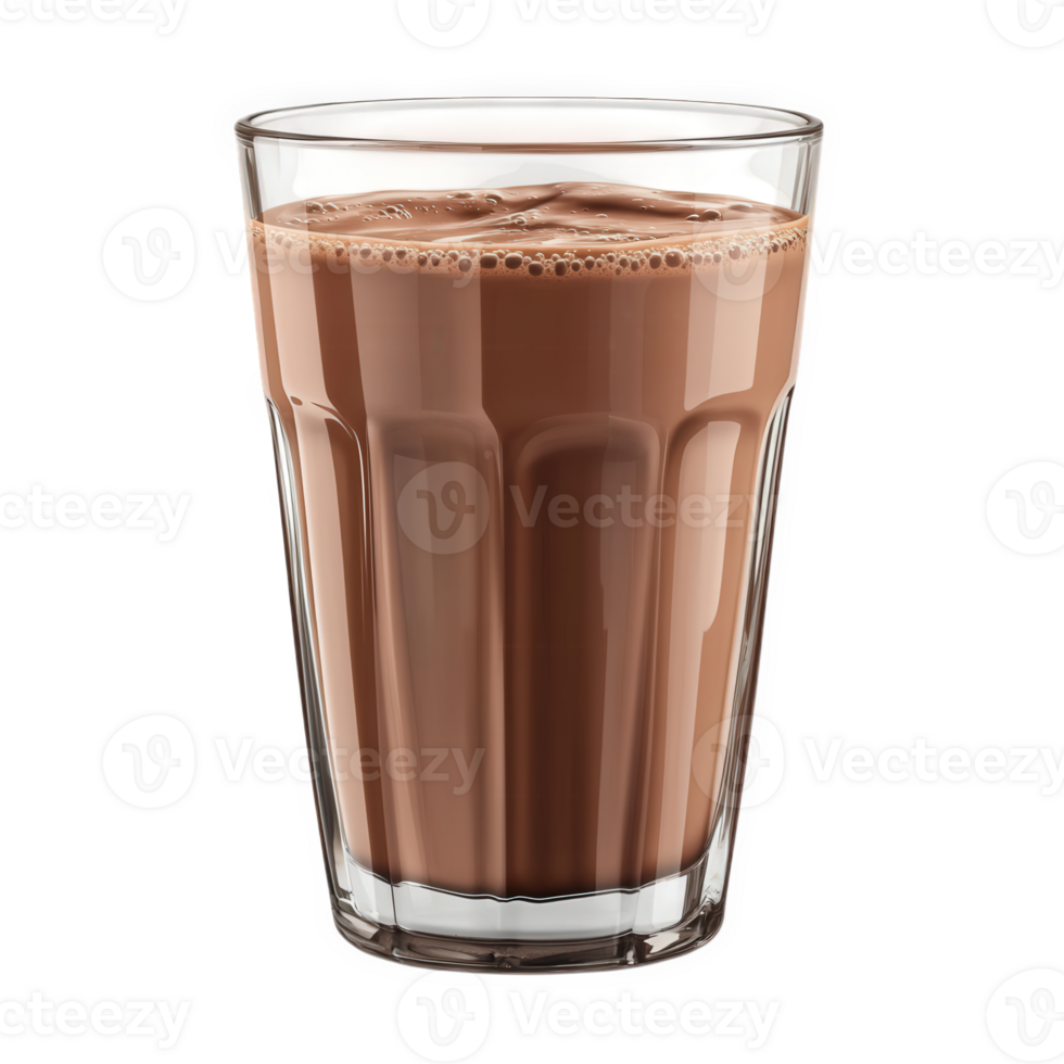 A Glass of Refreshing Chocolate Milk Drink, on transparent background png