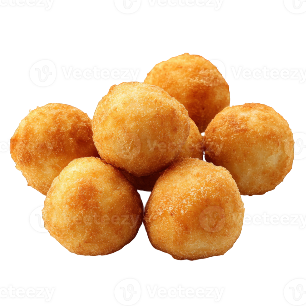 Golden Brown Fried Potato Balls Delicious Snack Food, on transparent background png