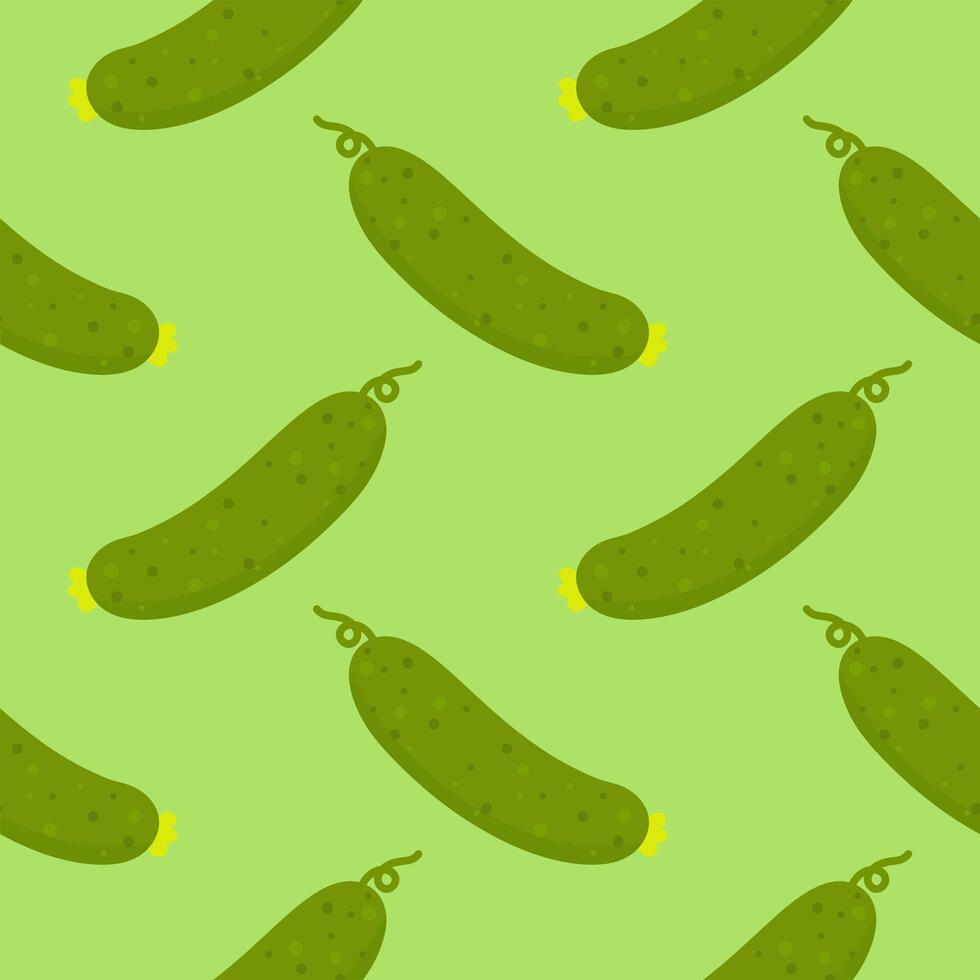 Cucumber flat style seamless pattern background. cucumber vegetable background vector