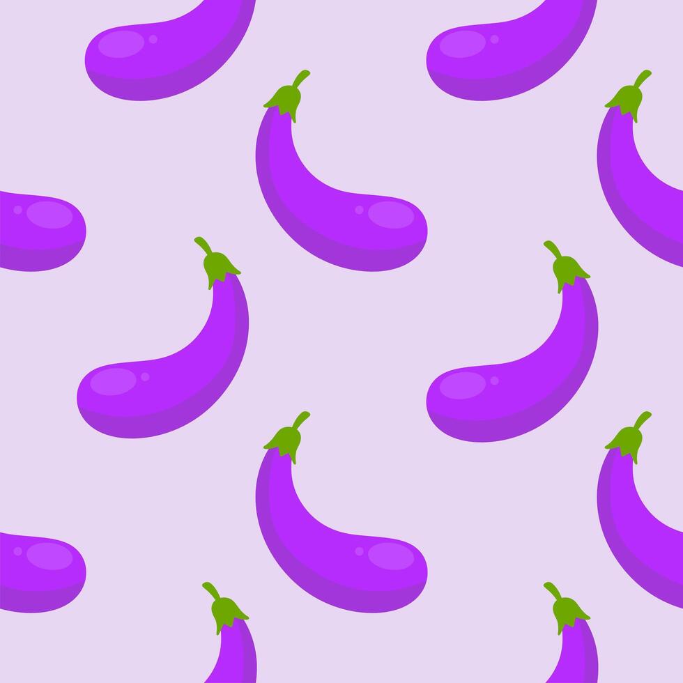 Eggplant Pattern Flat Style vector