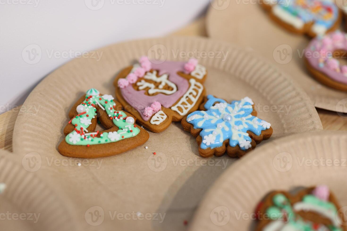 Delightfully Festively Decorated Gingerbread Cookies for Celebrating the Holiday Season photo