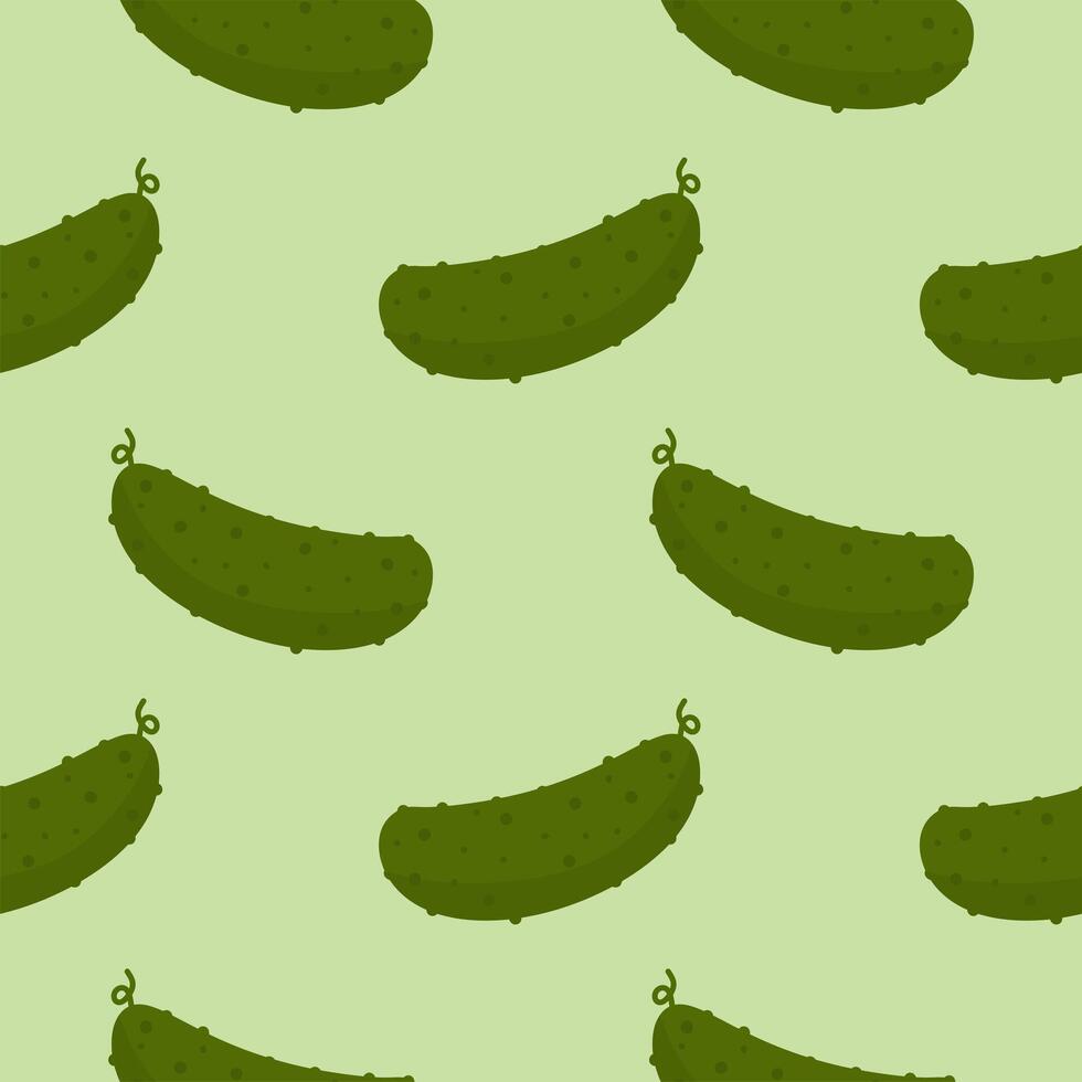 green pickles flat seamless pattern background. vector