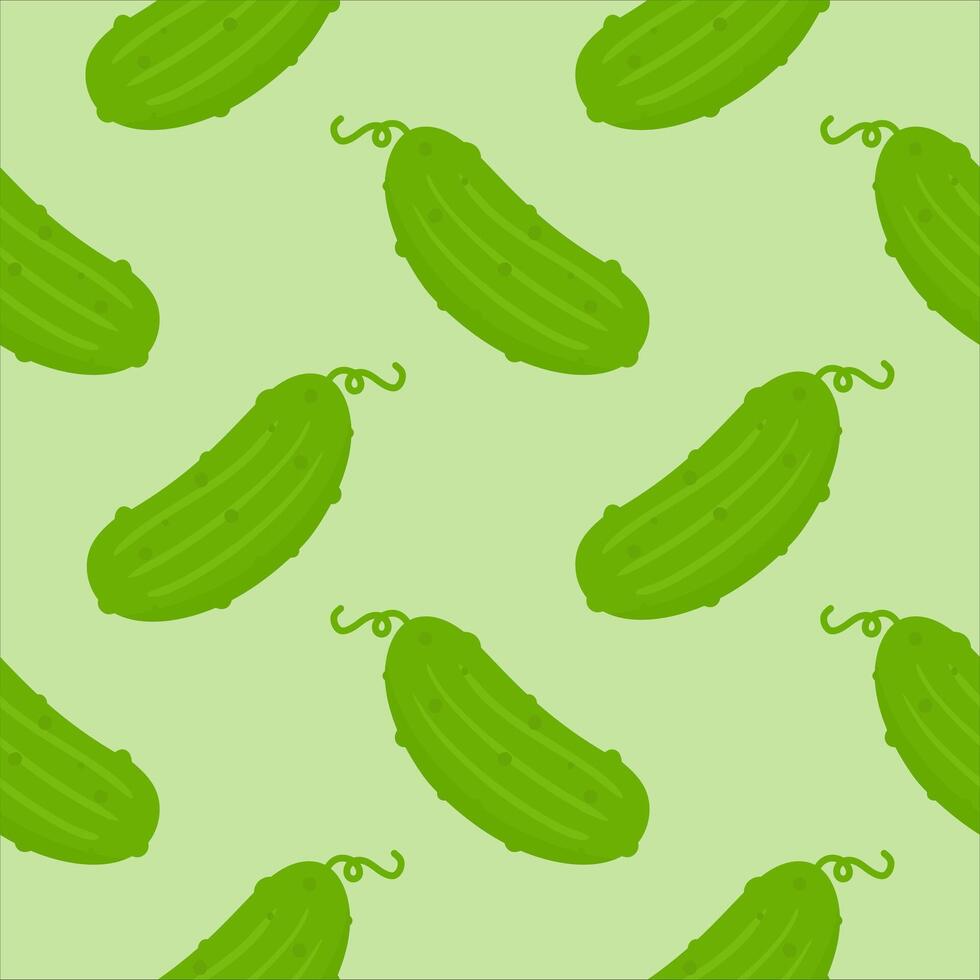 seamless pattern of cucumber vegetable background vector
