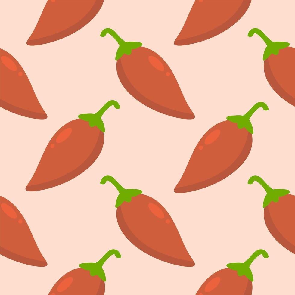 Red hot chili peppers seamless pattern vector