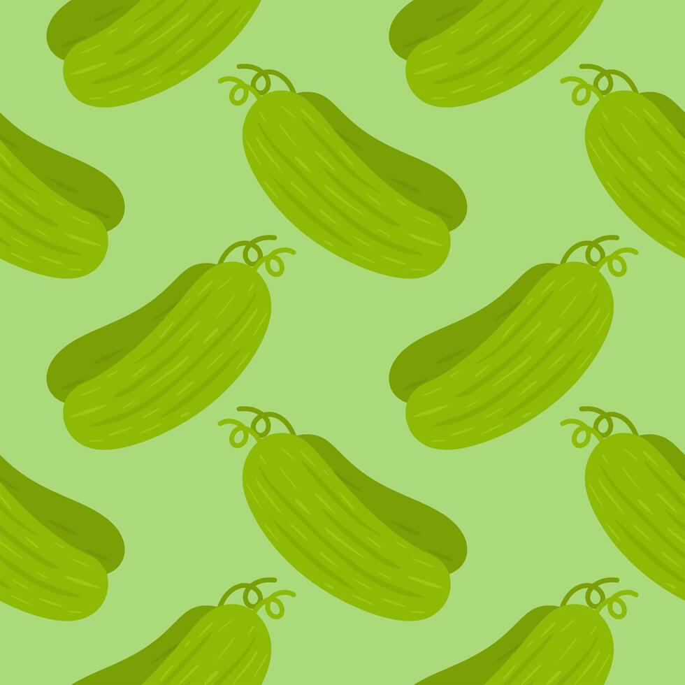 pickled homemade cucumber pattern on color background. vector
